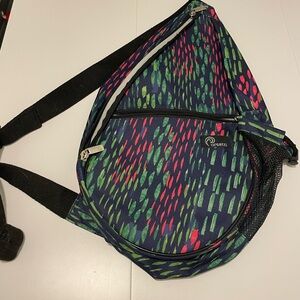 Pursetti Brand Green & Pink Sling Crossbody Bag Backpack Travel Purse
